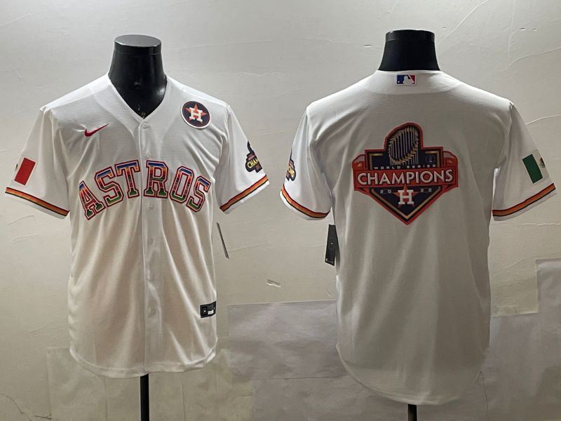 Men Houston Astros Blank White Mexico Game 2025 Nike MLB Jersey style 14->houston astros->MLB Jersey
